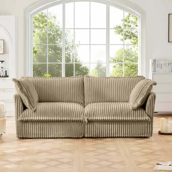 Modern Slipcovered 2-Seat Sofa Couches for Living Room, photo 2 of 10