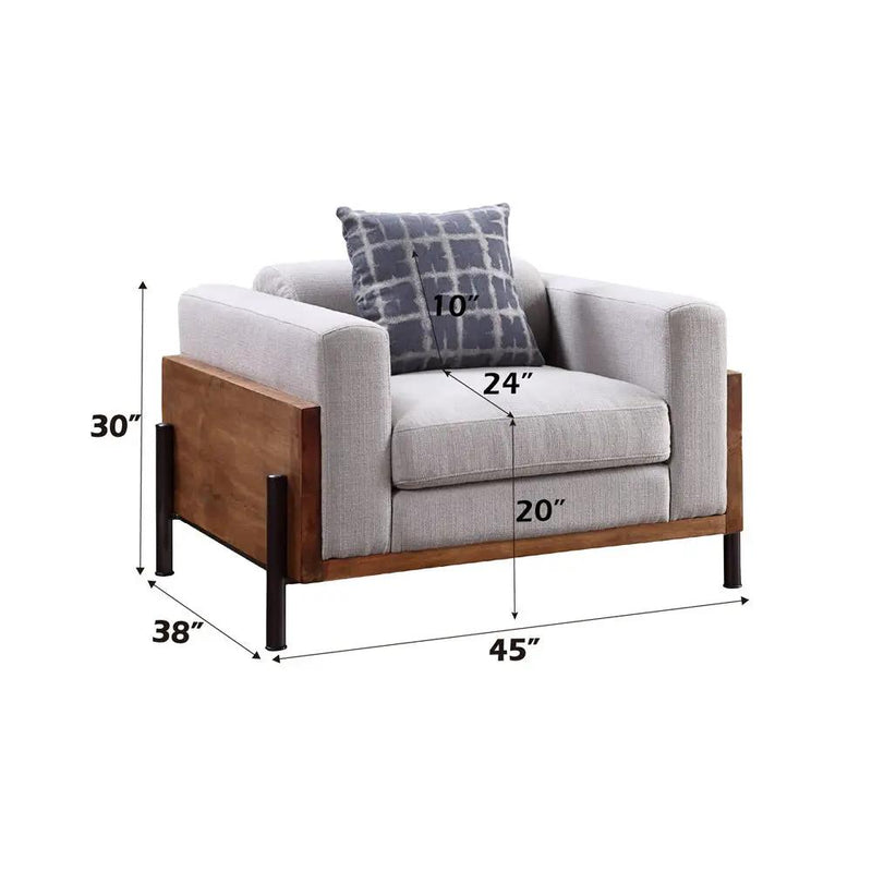 Pelton - Chair With Pillow - Fabric & Walnut by Unique Piece Furniture