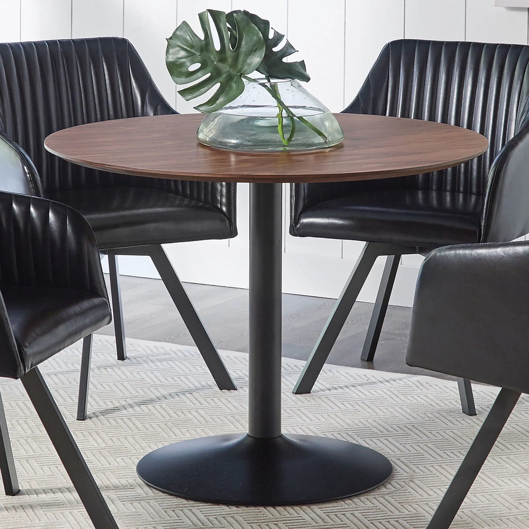 Cora Round 40-inch Wood Top Dining Table Brown Walnut by Unique Piece Furniture