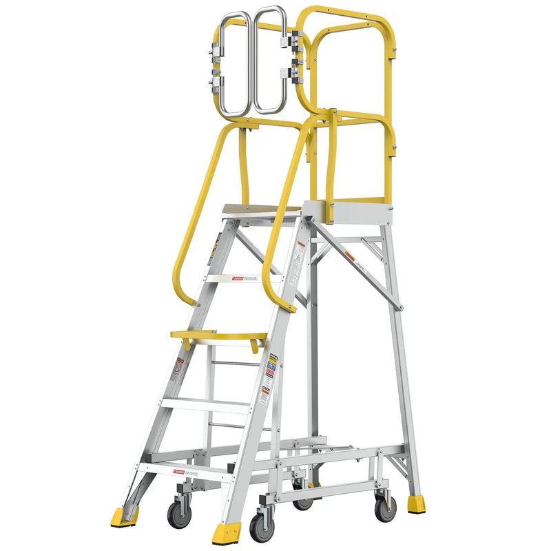 5 Step 375lbs Aluminum Rolling Platform Ladder by HouseOfZazla