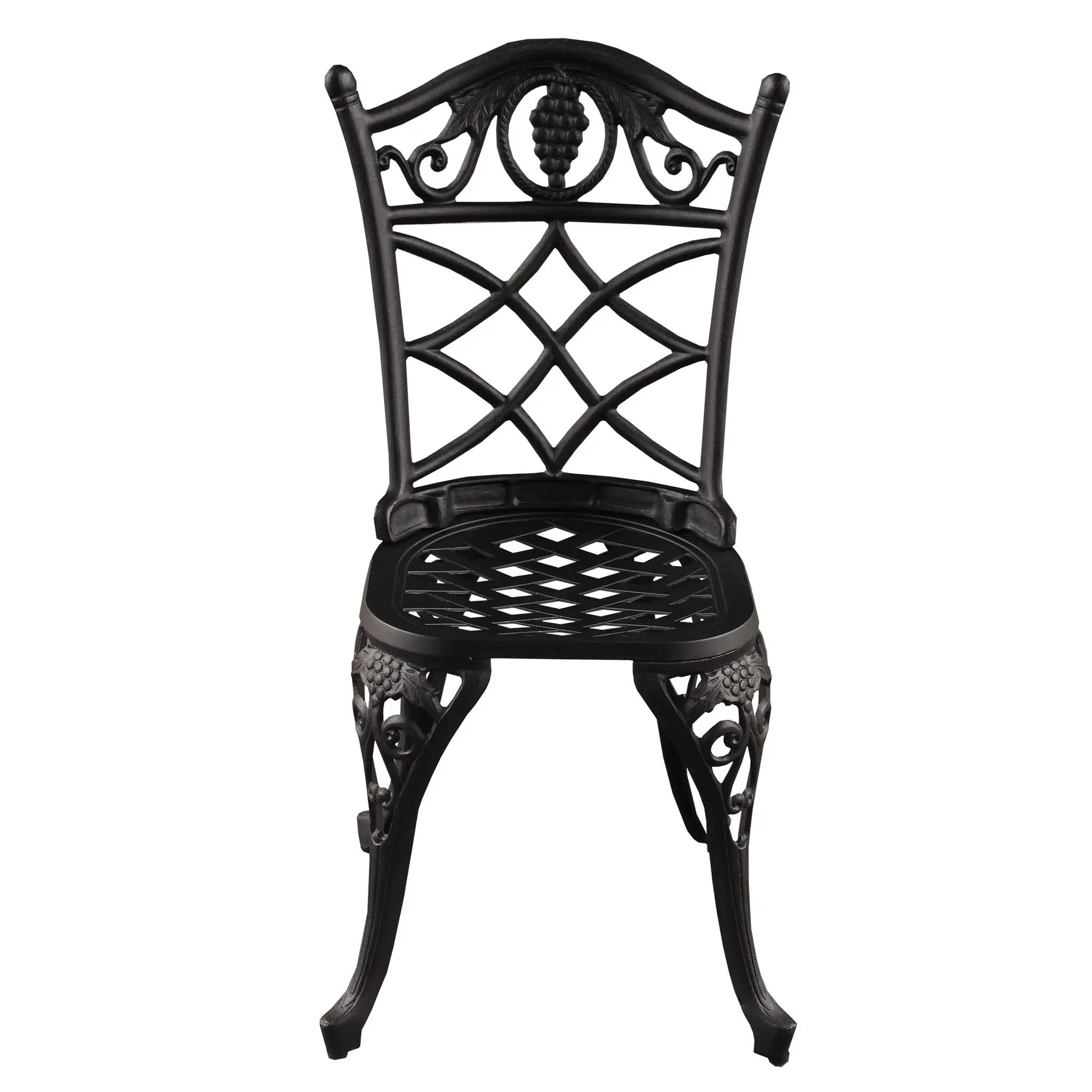Black Grape Vineyard Outdoor Patio Garden Aluminum 3 Piece Bistro Set by Sharicks