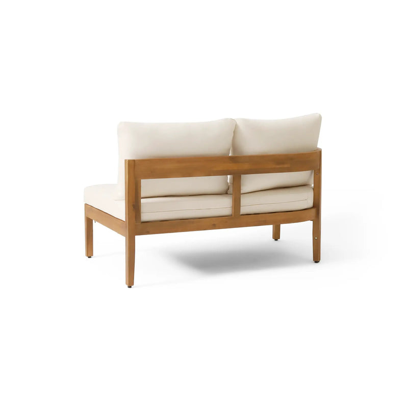 Brooklyn 3-Pieces Patio Conversation Set, Teak+Beige by HouseOfZazla