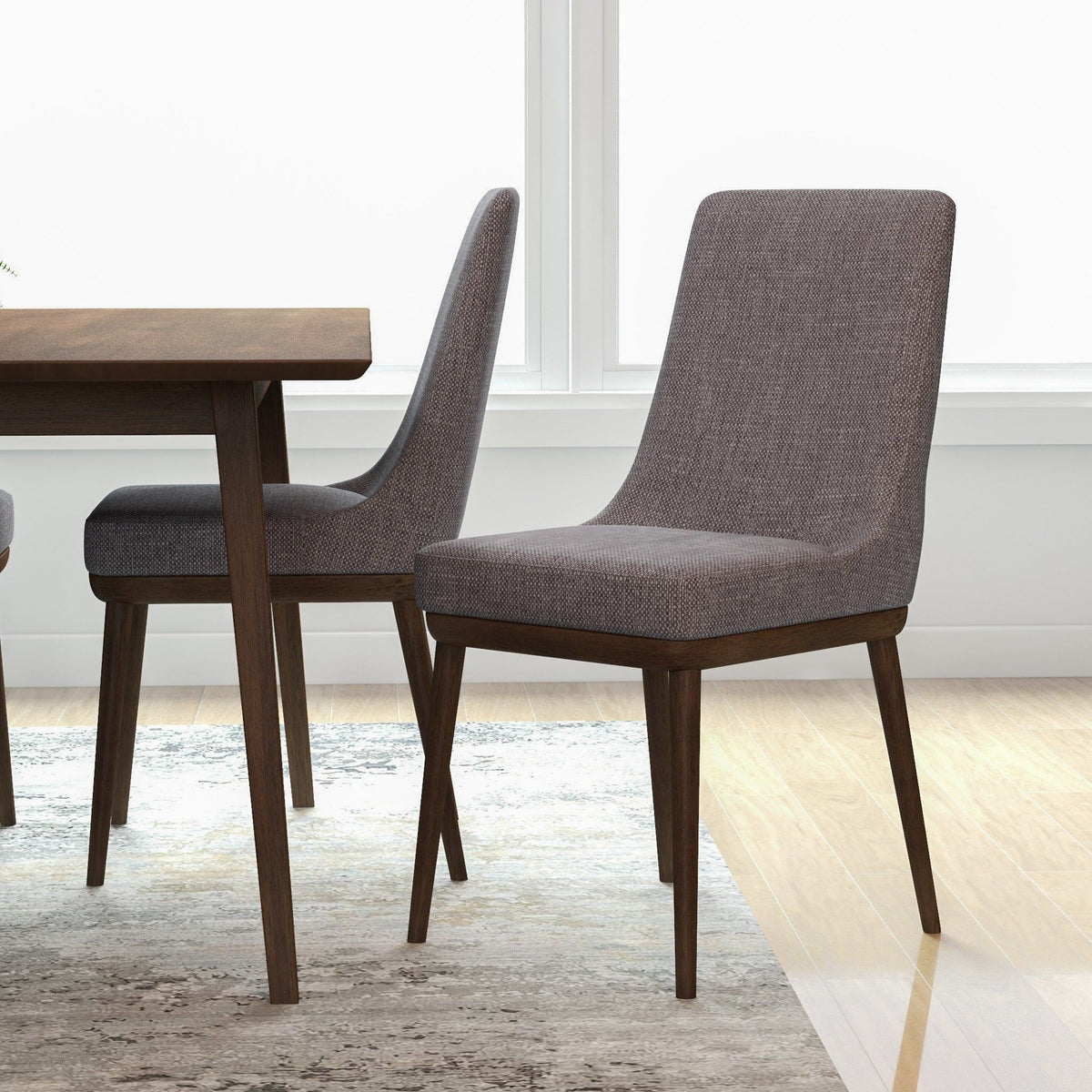 Mid-Century Modern Dining Chair Set of 2 with Solid Wood Frame - Multiple Colors, photo 33 of 40