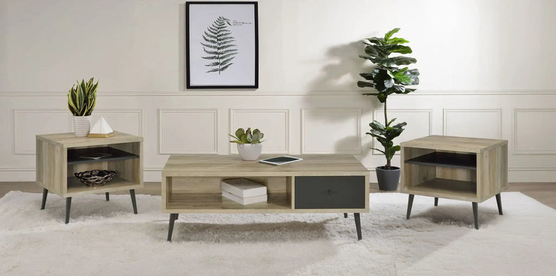 Welsh 3-piece Coffee and End Table Set Distressed Pine by Unique Piece Furniture