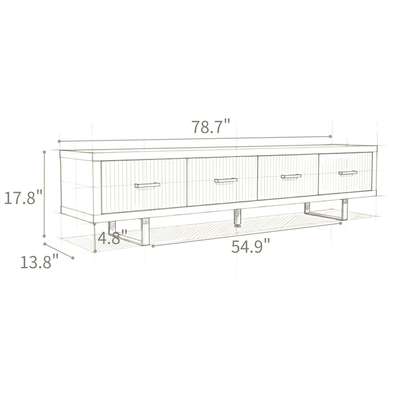 TV Stand With Slatted Drawers