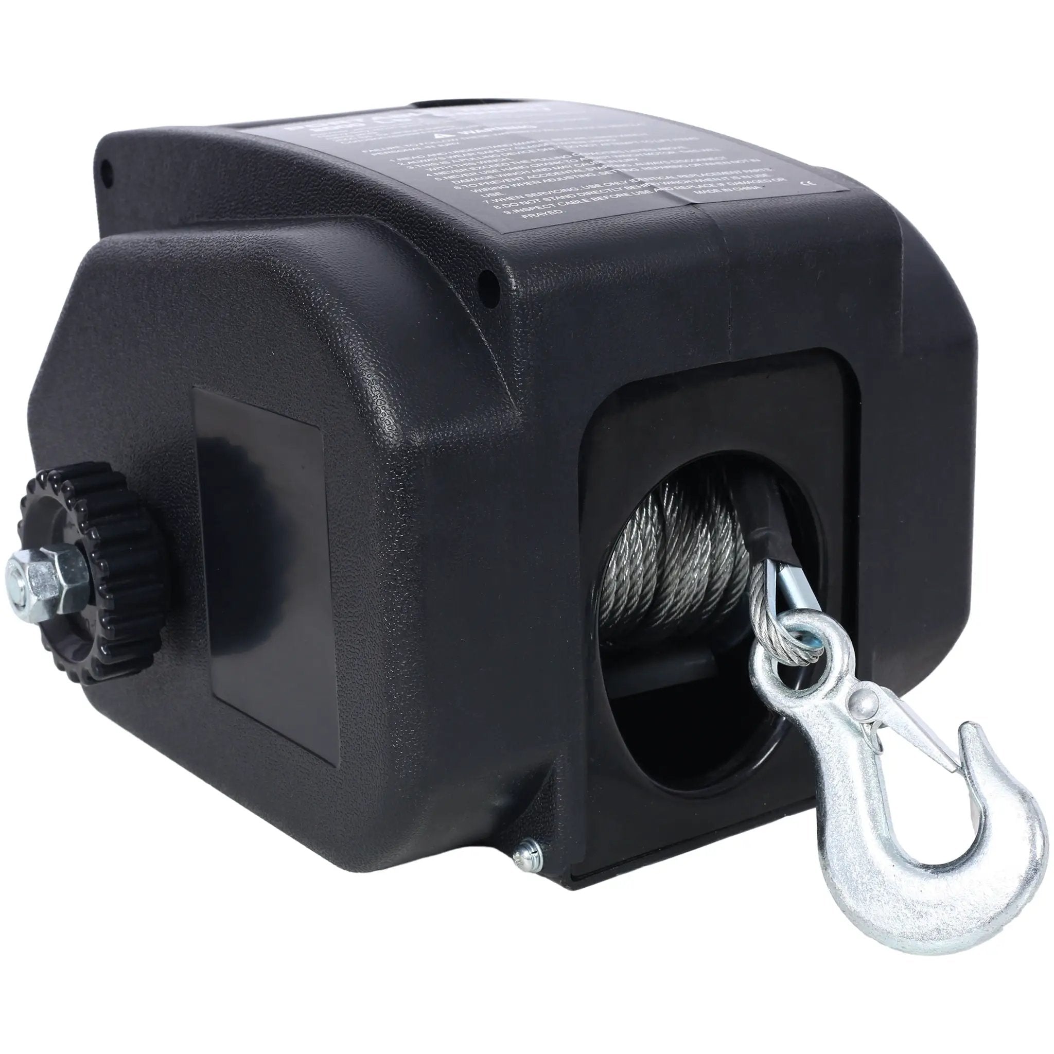 Reversible Electric Trailer Winch For Boats Up To 5000 Lbs With Galvanized Wire Rope And Casing - Black by HouseOfZazla