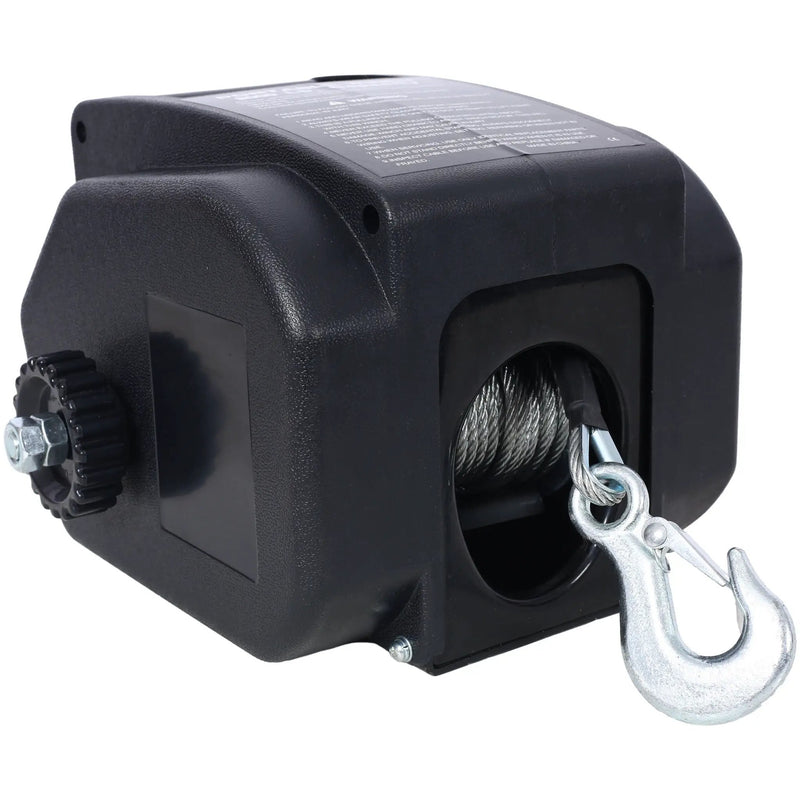 Reversible Electric Trailer Winch For Boats Up To 5000 Lbs With Galvanized Wire Rope And Casing - Black by HouseOfZazla