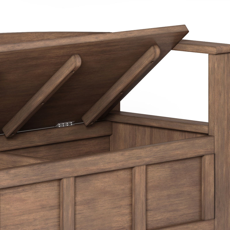 Entryway Storage Bench with Ample Storage Compartments - Rustic Natural Aged Brown, photo 5 of 8