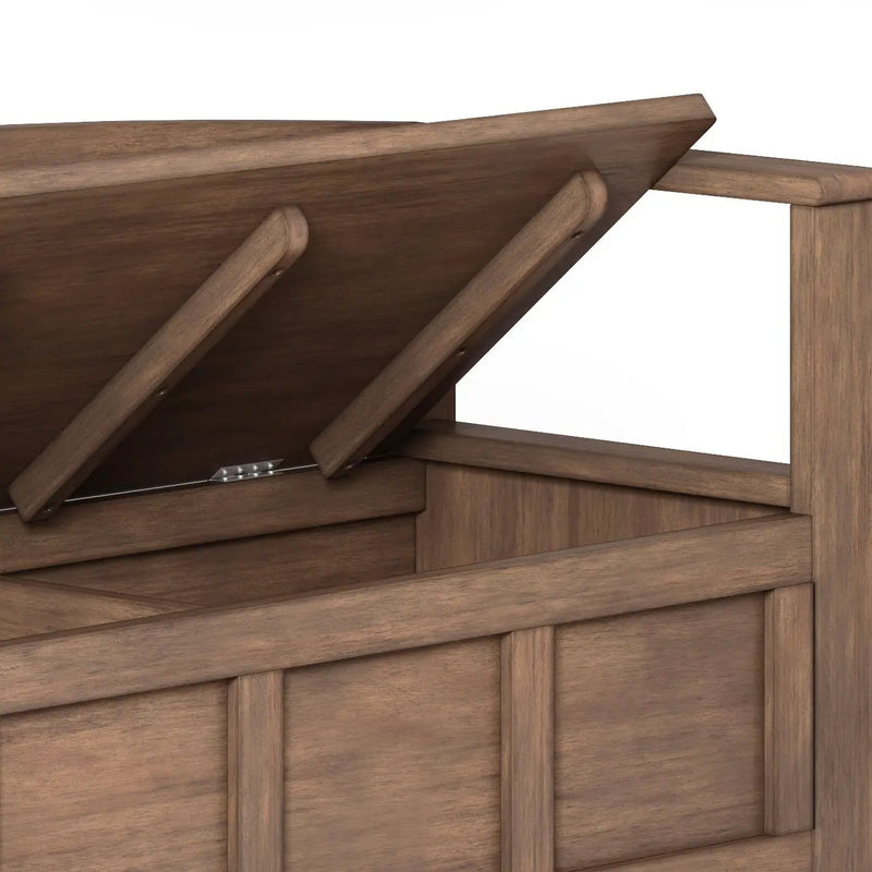 Adams - Entryway Storage Bench - Rustic Natural Aged Brown by HouseOfZazla