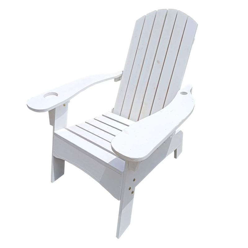 Outdoor Or Indoor Wood Adirondack Chair With An Hole To Hold Umbrella, On The Arm by HouseOfZazla