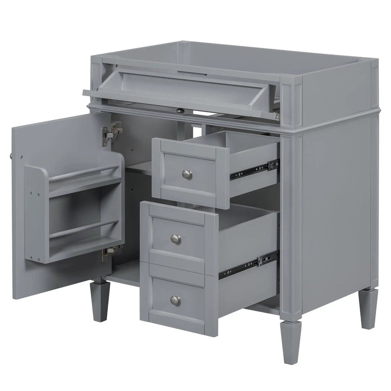 Bathroom Vanity With 2 Drawers And Tip-Out Drawer, Storage Cabinet by Unique Piece Furniture