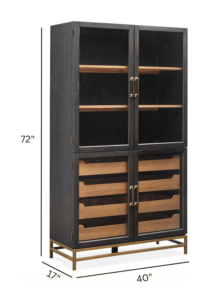 Lindon - Two Tone Dining Cabinet - Dark Brown, photo 4 of 7