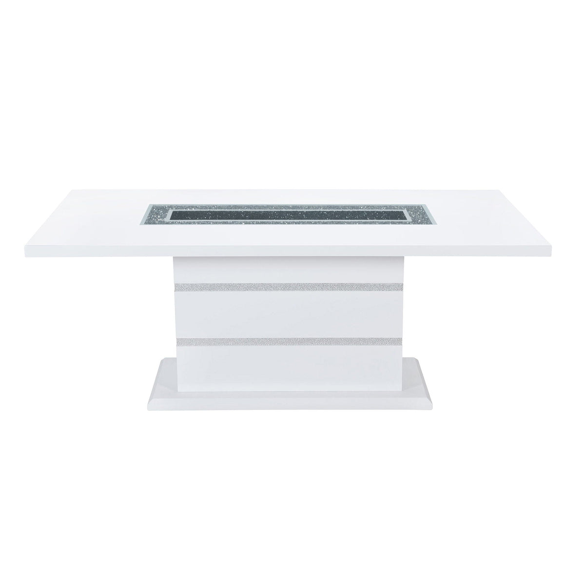 Ariya Dining Table with High Gloss Finish - Dark Gray or White, photo 2 of 11