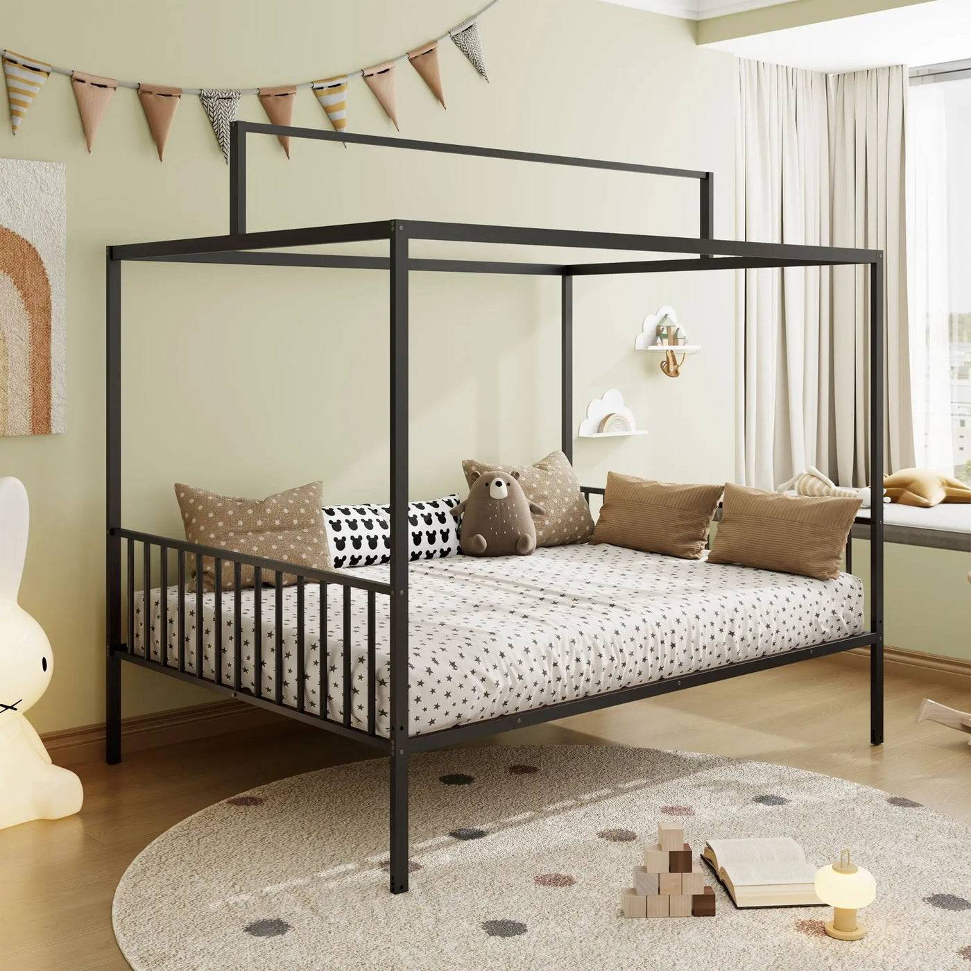 3 In 1 Convertible Montessori Floor Bed With Fenced Support by HouseOfZazla
