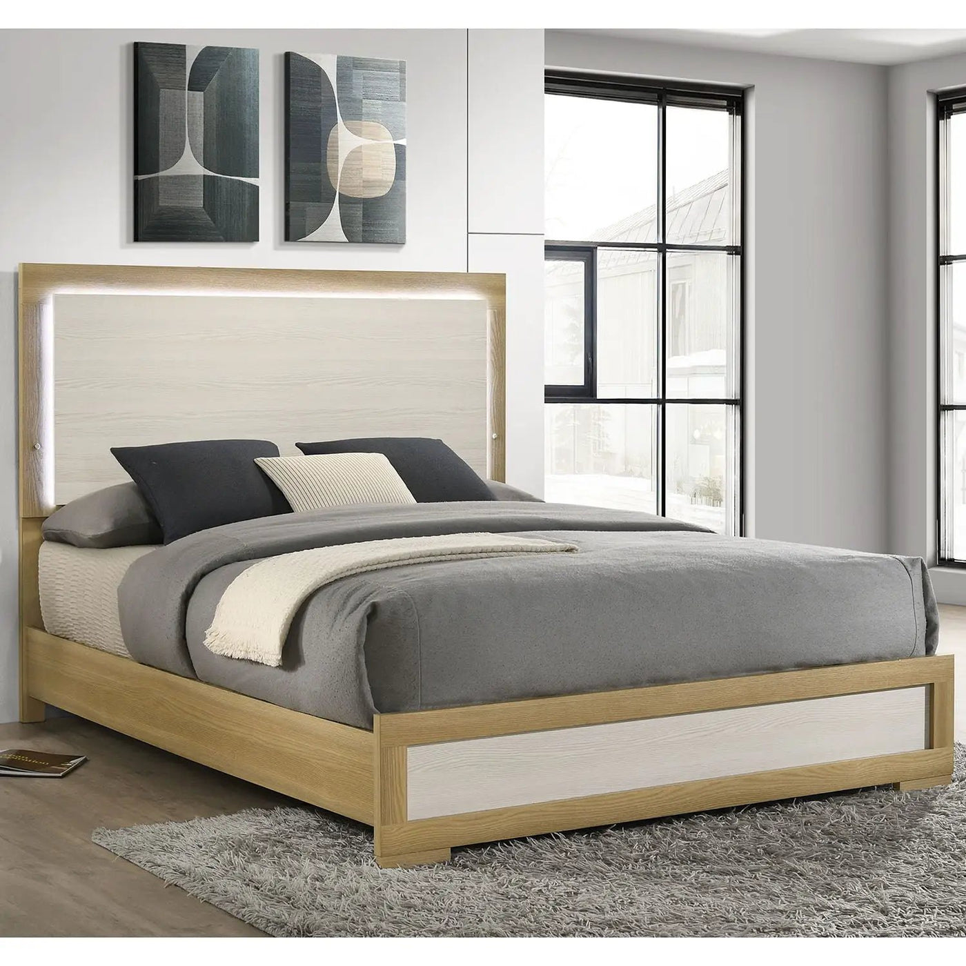 Lincoln - LED Panel Bed With Touch Light Headboard by HouseOfZazla