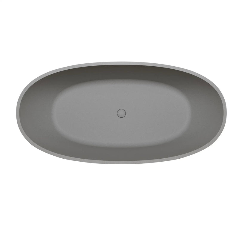 63" Freestanding Bathtub Resin Stone Soaking Bathtub by HouseOfZazla