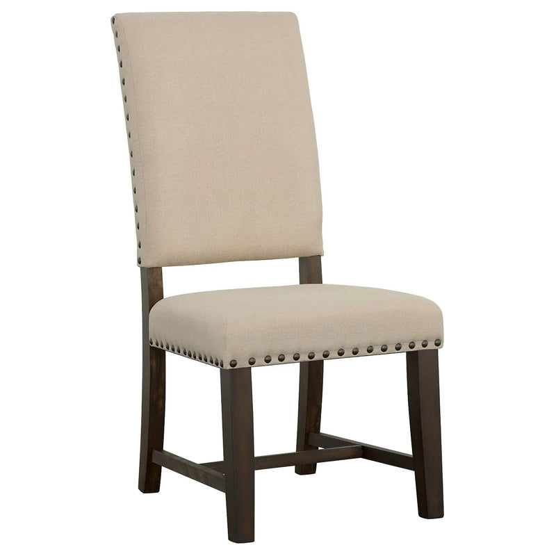 Upholstered Side Chair With Nailhead Accents (Set of 2) - Beige by HouseOfZazla