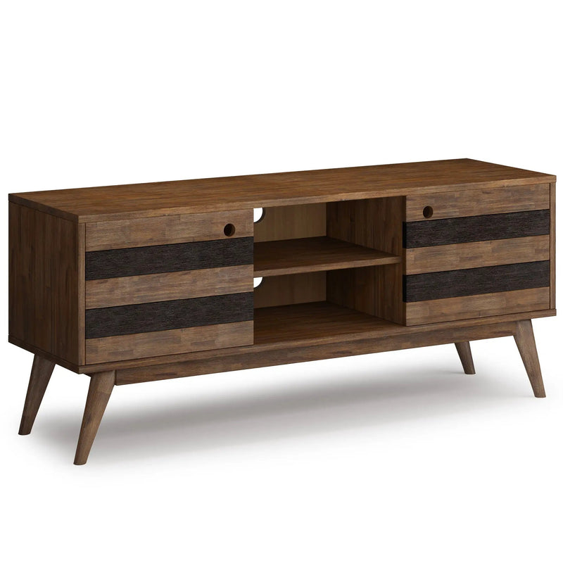 Clarkson - Low TV Stand - Rustic Natural Aged Brown by Unique Piece Furniture