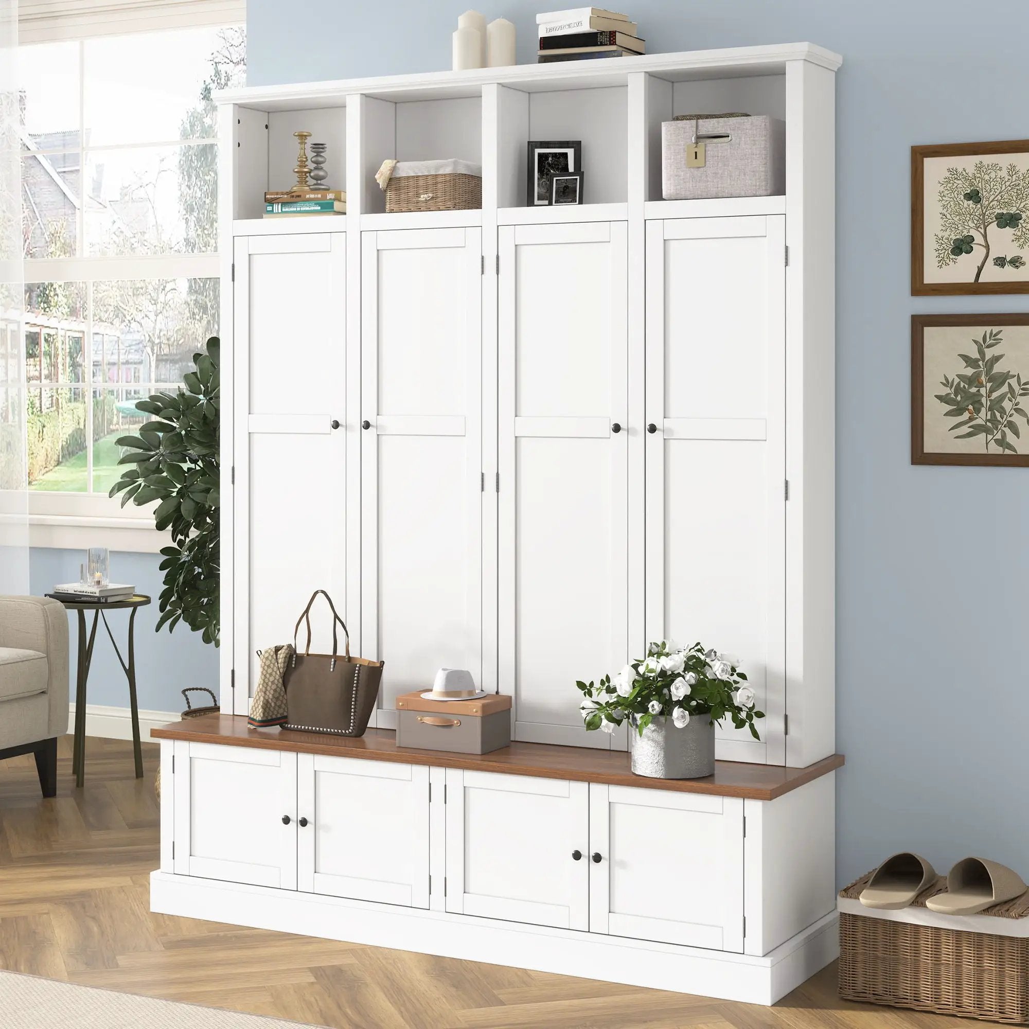 Hall Tree With Bench And Cabinet by Unique Piece Furniture