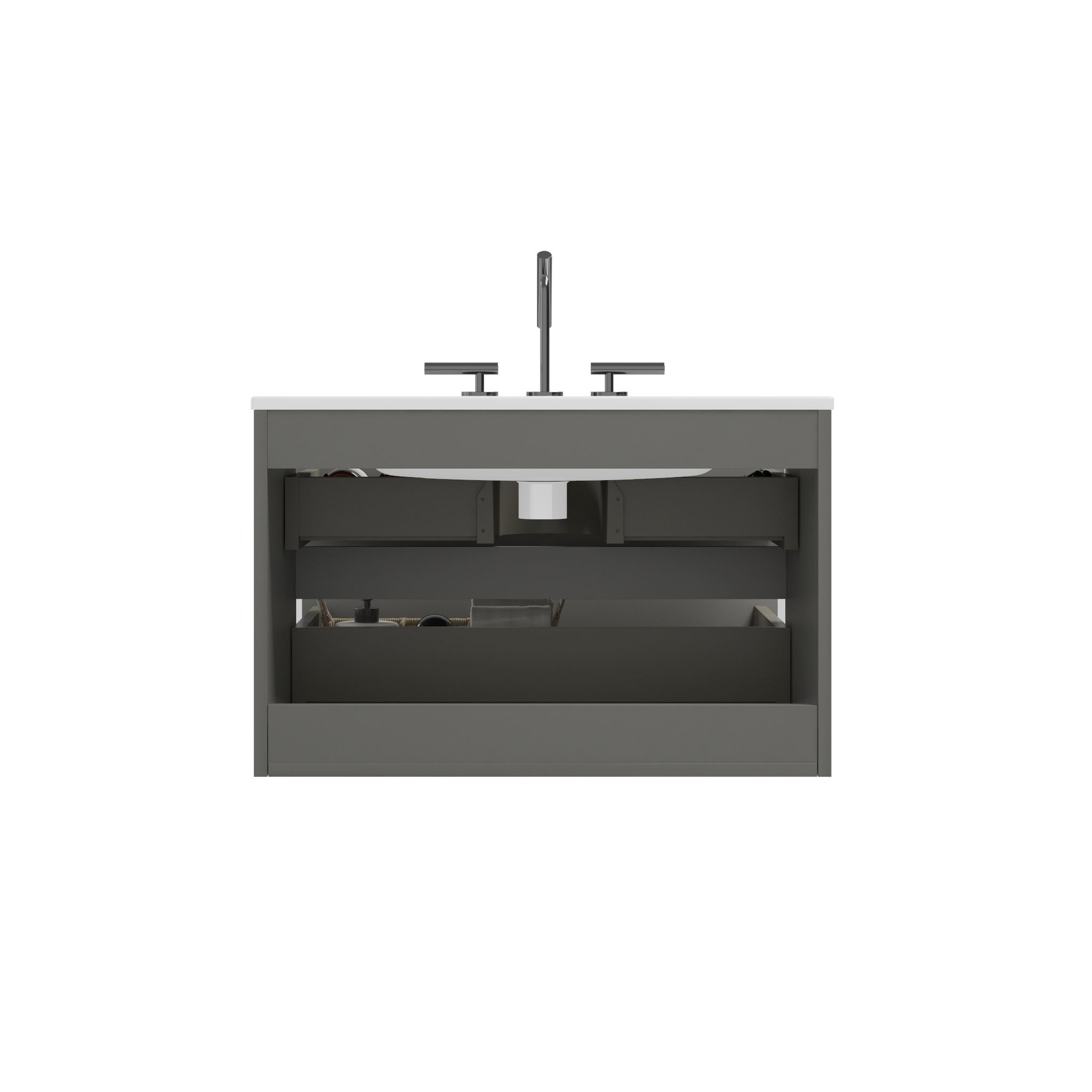 TIA 30" Wall Mount Space Grey Bathroom Vanity by HouseOfZazla