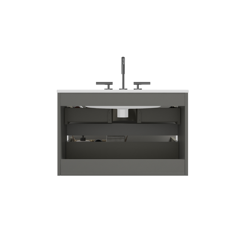 TIA 30" Wall Mount Space Grey Bathroom Vanity by HouseOfZazla