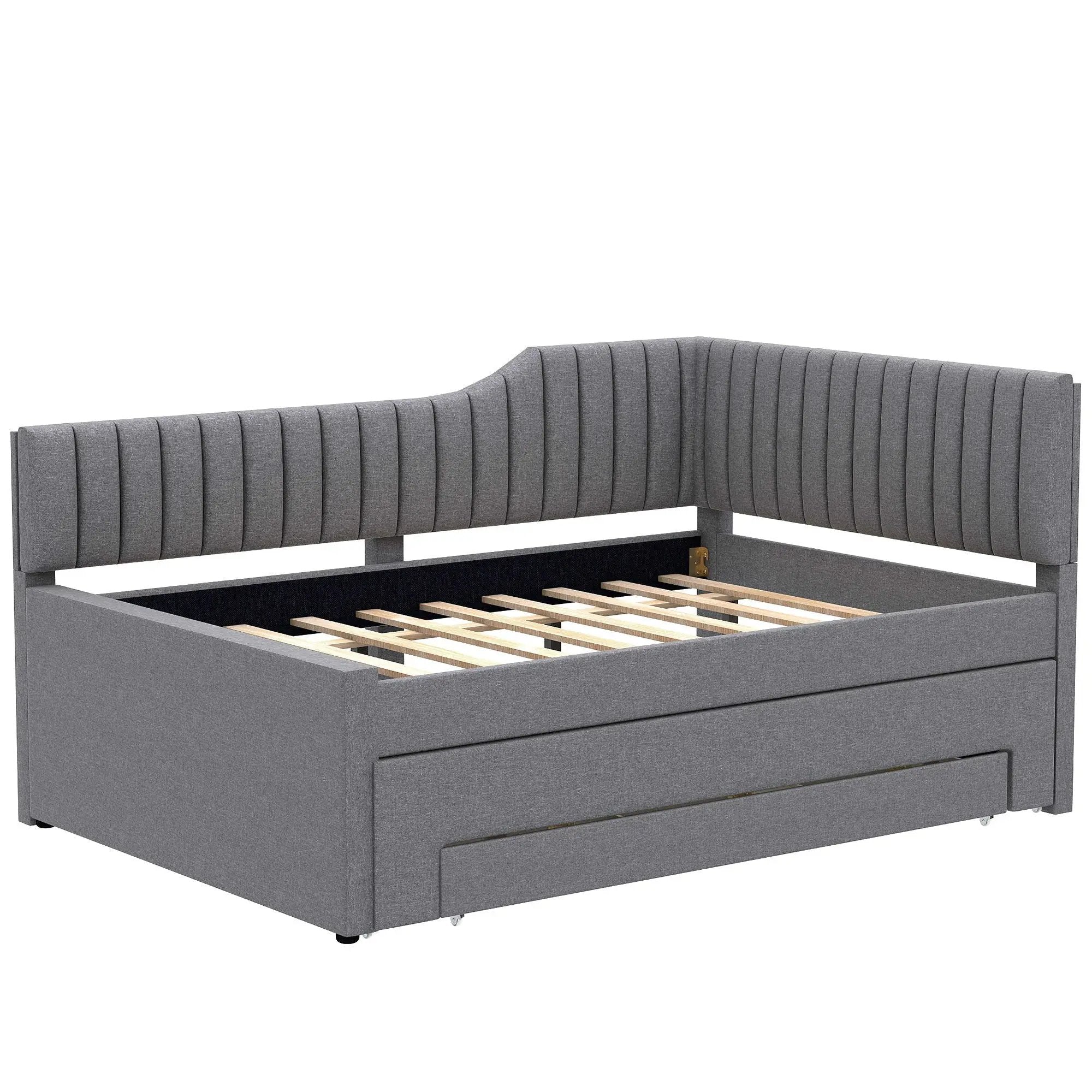 Upholstered Daybed With Trundle And 3 Drawers by HouseOfZazla