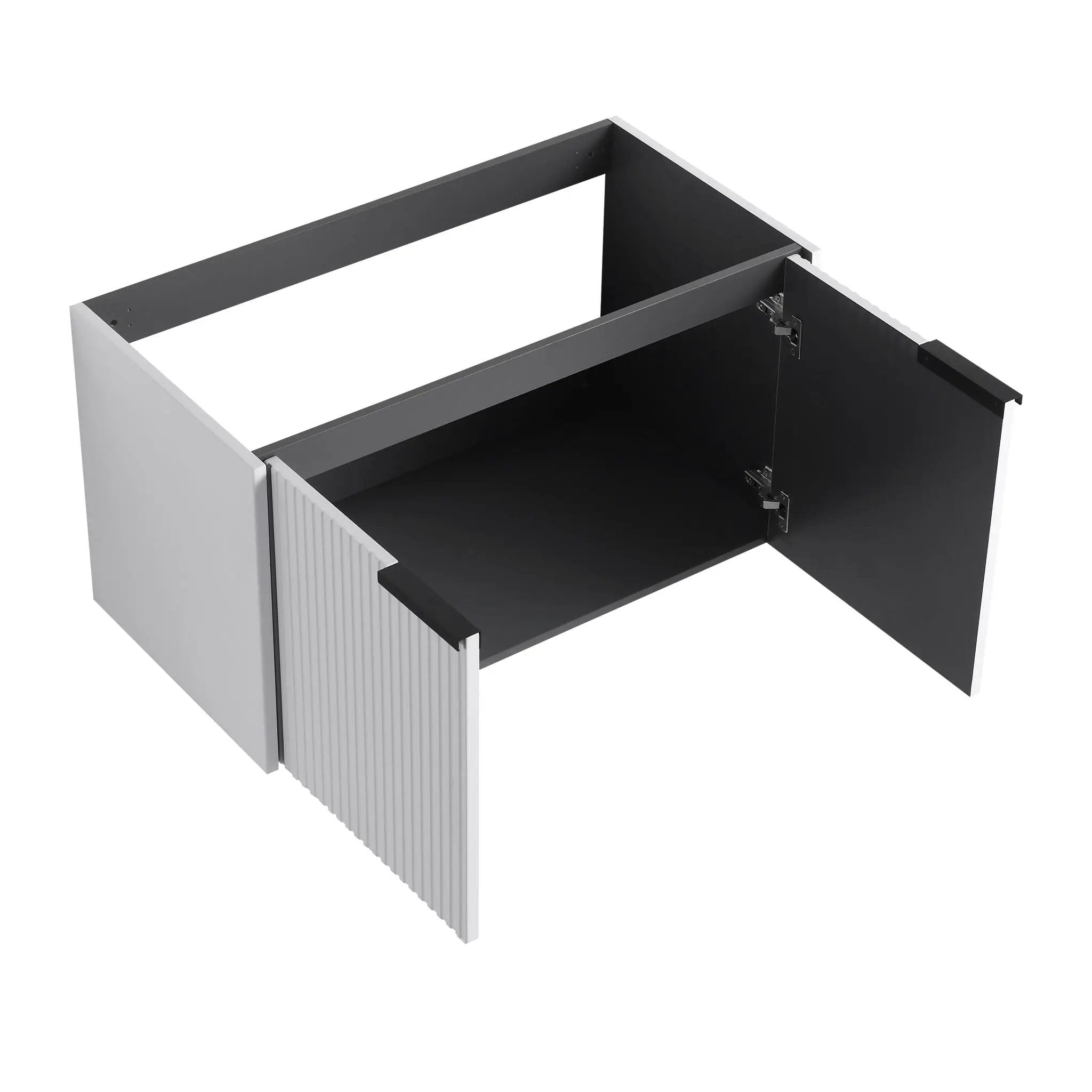 Contemporary Wall Mounted Bathroom Vanity With Resin Double Sink by HouseOfZazla