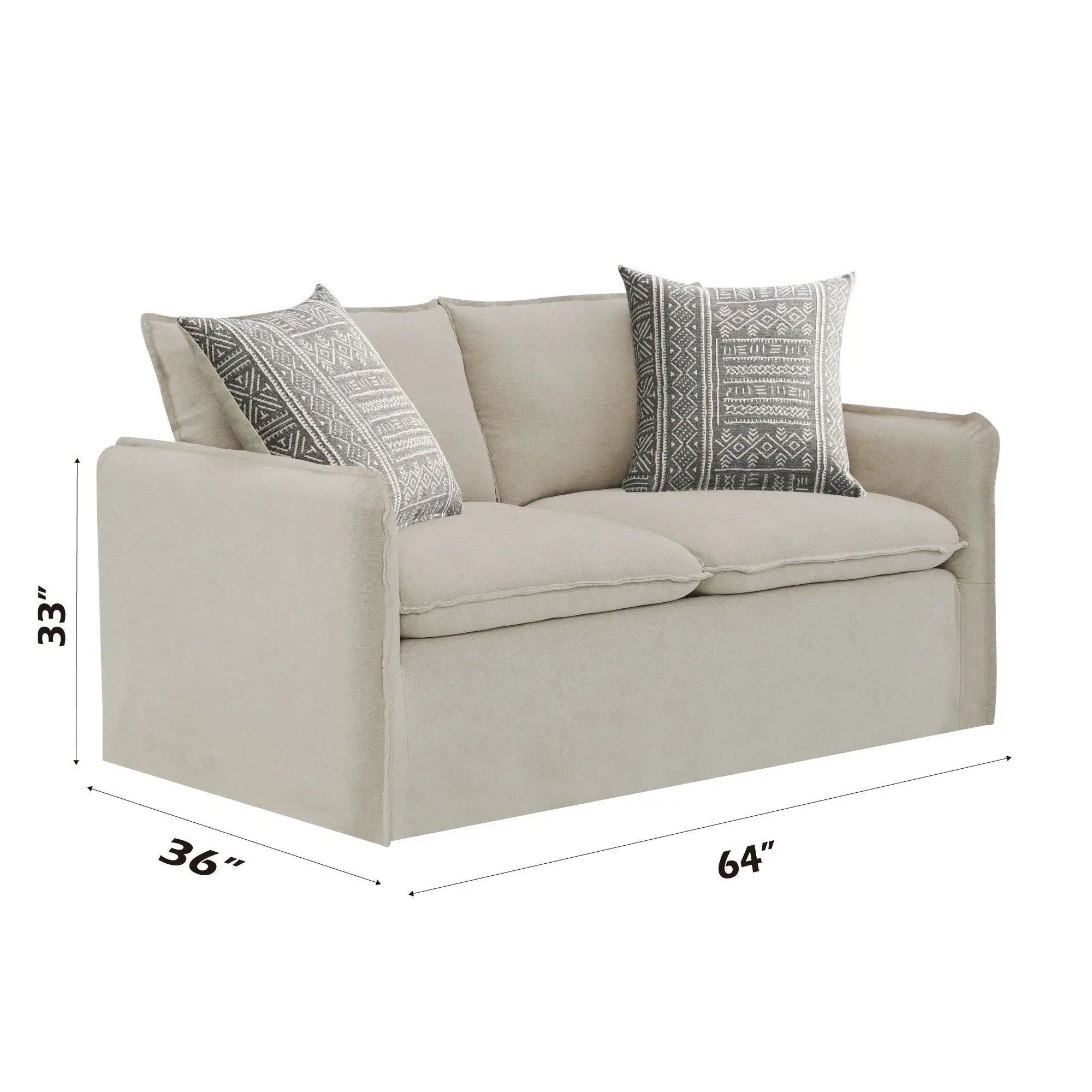 Upendo - Pattern Fabric 3 Pieces Living Room Set - Beige Yakety Yak Sand by Unique Piece Furniture