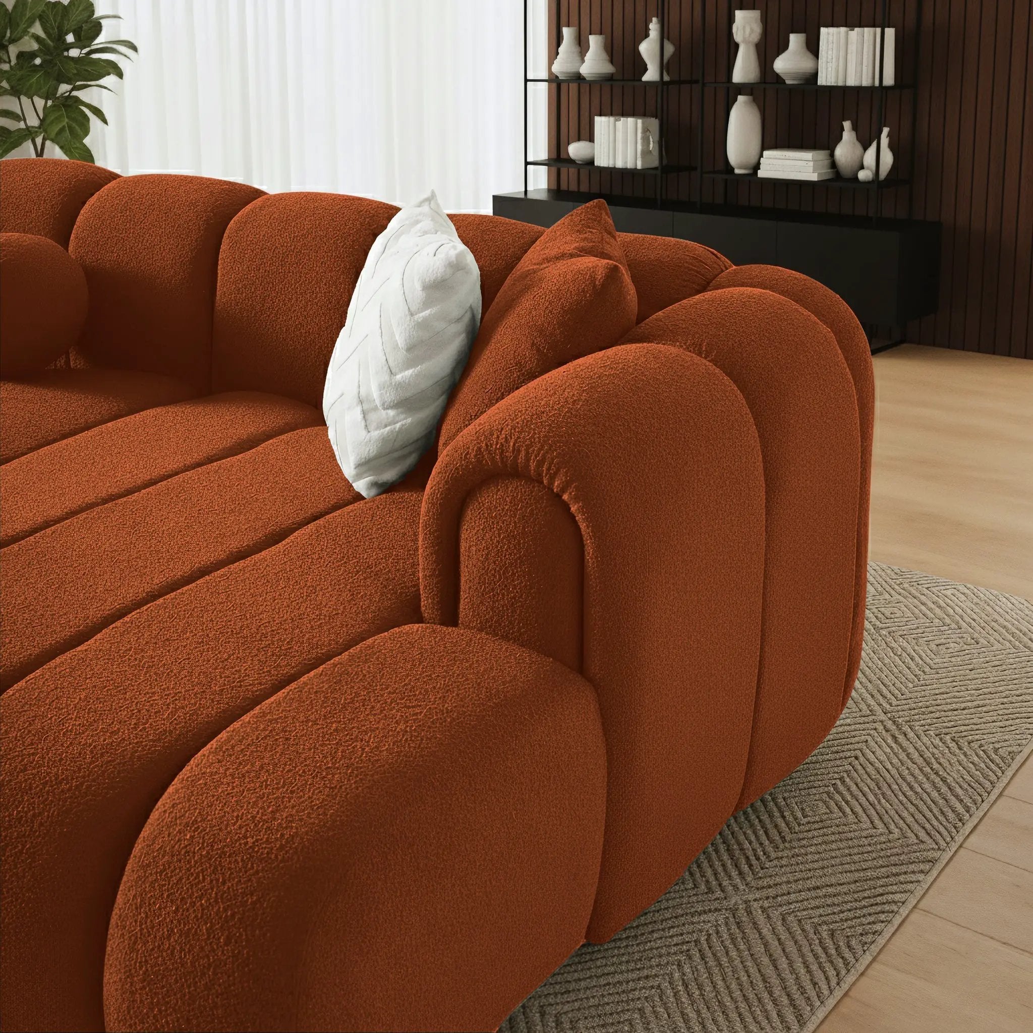Beatrice Modern Tufted Sectional - Burnt by HouseOfZazla