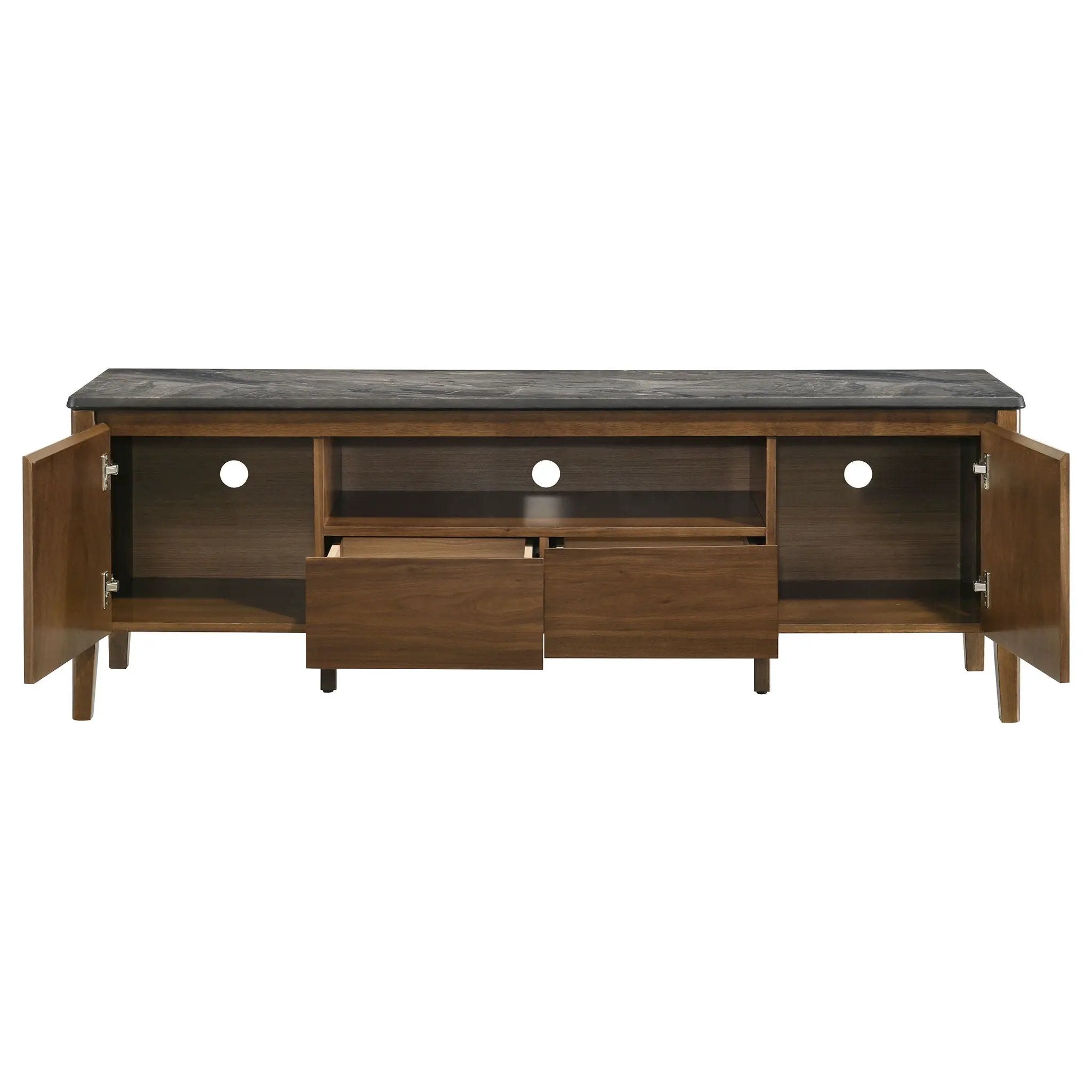 Bradley 63-inch 2-Door SmartTop TV Stand Smokey Grey and Brown by Unique Piece Furniture