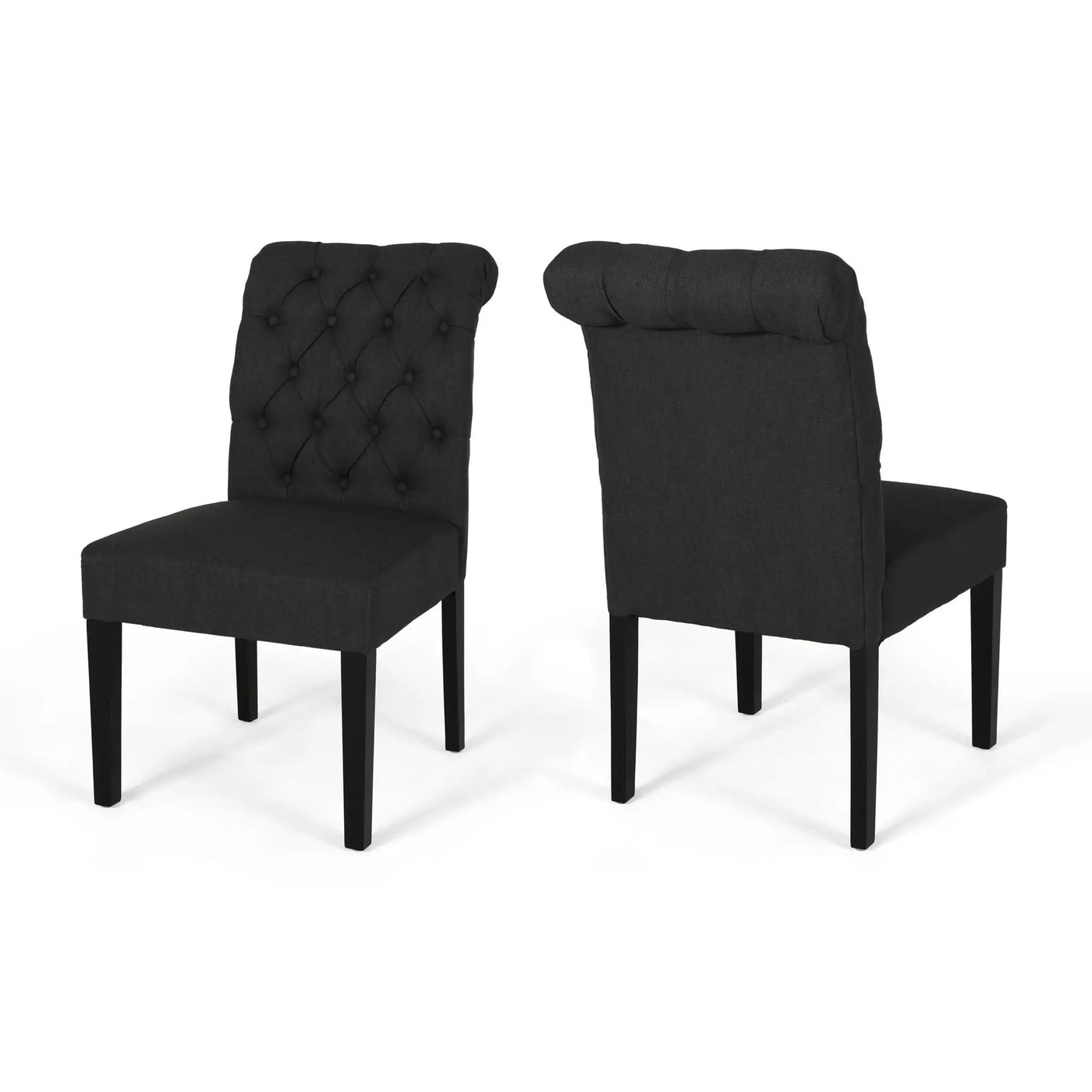 Broxton Tuft Dining Rolltop Chairs With Button Tufted Backrest (Set of 2) by HouseOfZazla