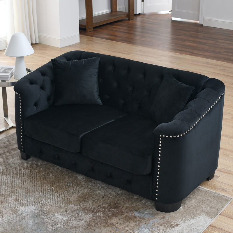 Modern Chesterfield Sofa With Tufted Backrest For Living Room by HouseOfZazla