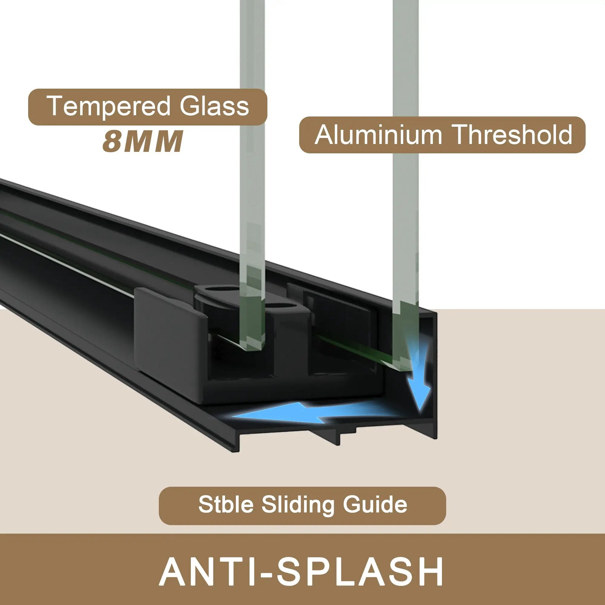 Tempered Glass Aluminum Frame Double Sliding Shower Door by HouseOfZazla