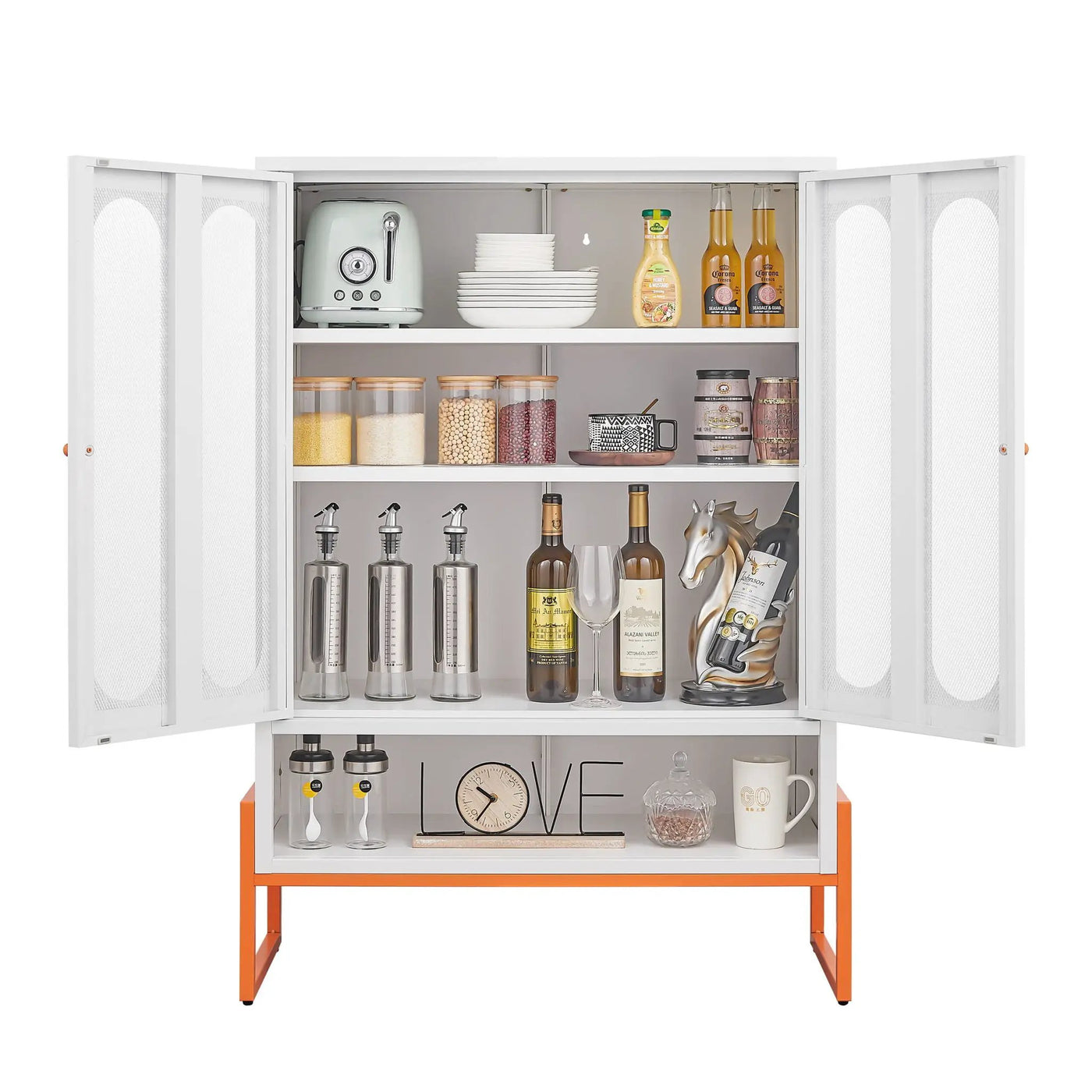 Modern Metal Shoe Cabinet With DoublebSided Doors And Adjustable Partitions by HouseOfZazla