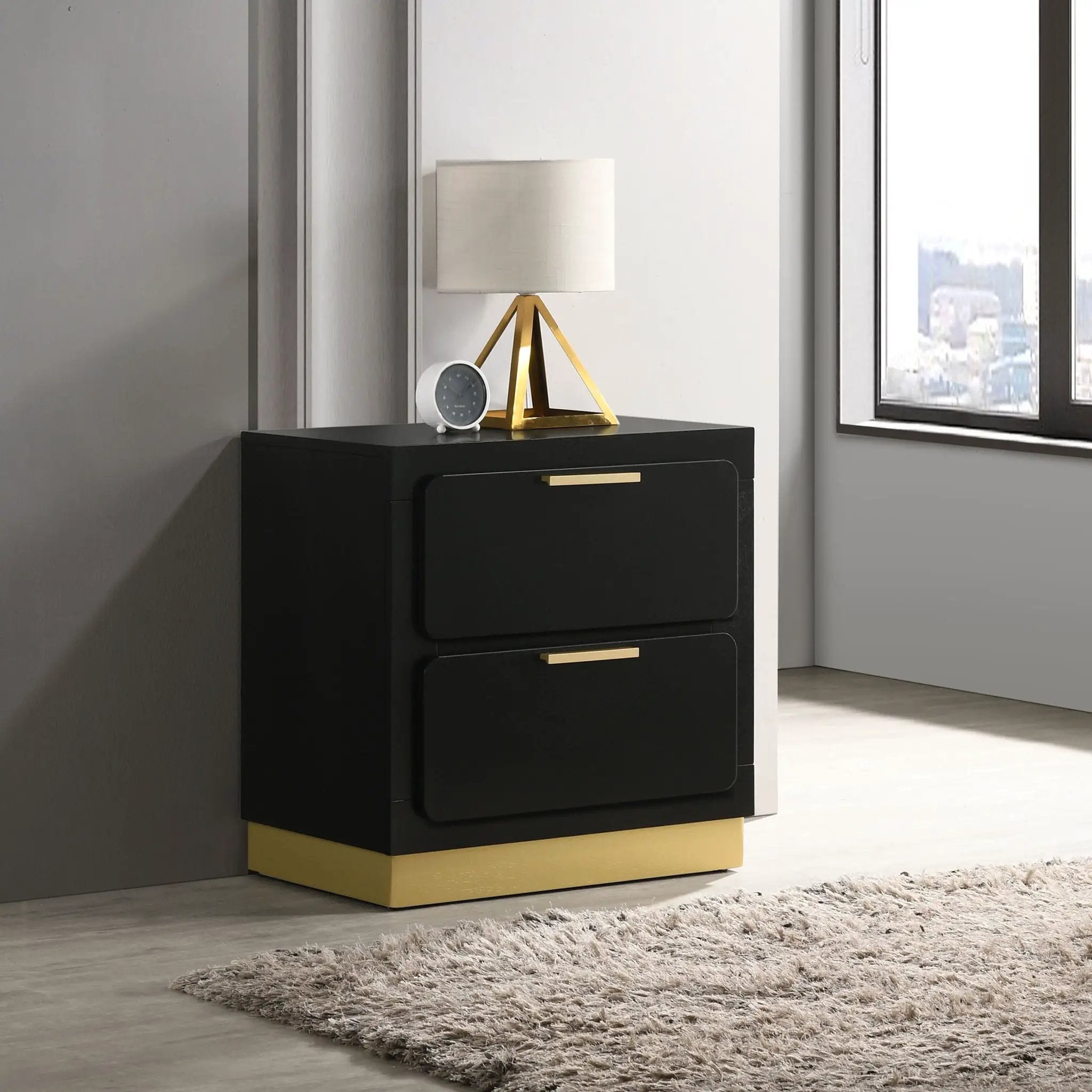 Caraway 2-drawer Nightstand Black by Unique Piece Furniture