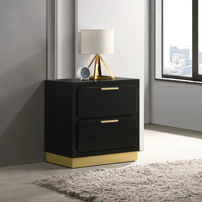 Caraway 2-drawer Nightstand Black by Unique Piece Furniture