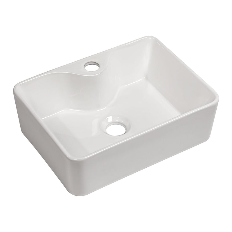 Modern Ceramic Rectangular Vessel Bathroom Sink With Sleek Design by HouseOfZazla
