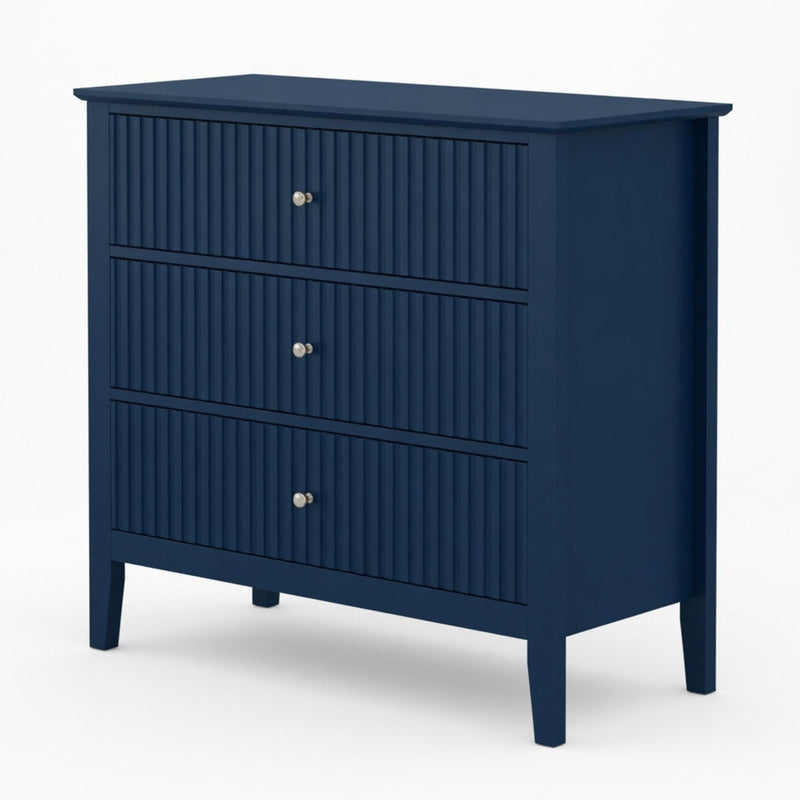 Fluted 3 Drawer Nightstand With Soft Close Slides by HouseOfZazla