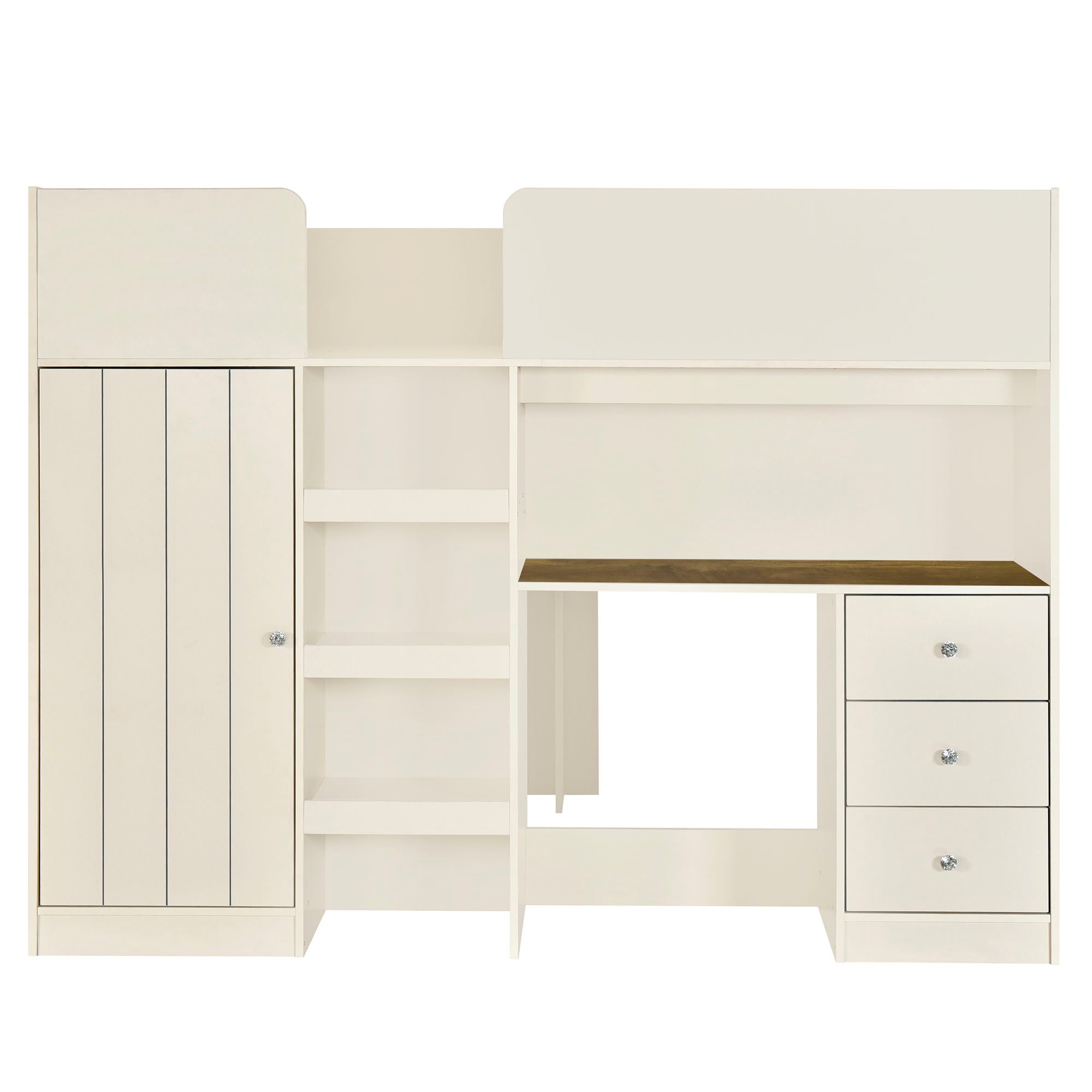Loft Bed With Built In Wardrobe, Desk, Shelves, And Drawers by HouseOfZazla