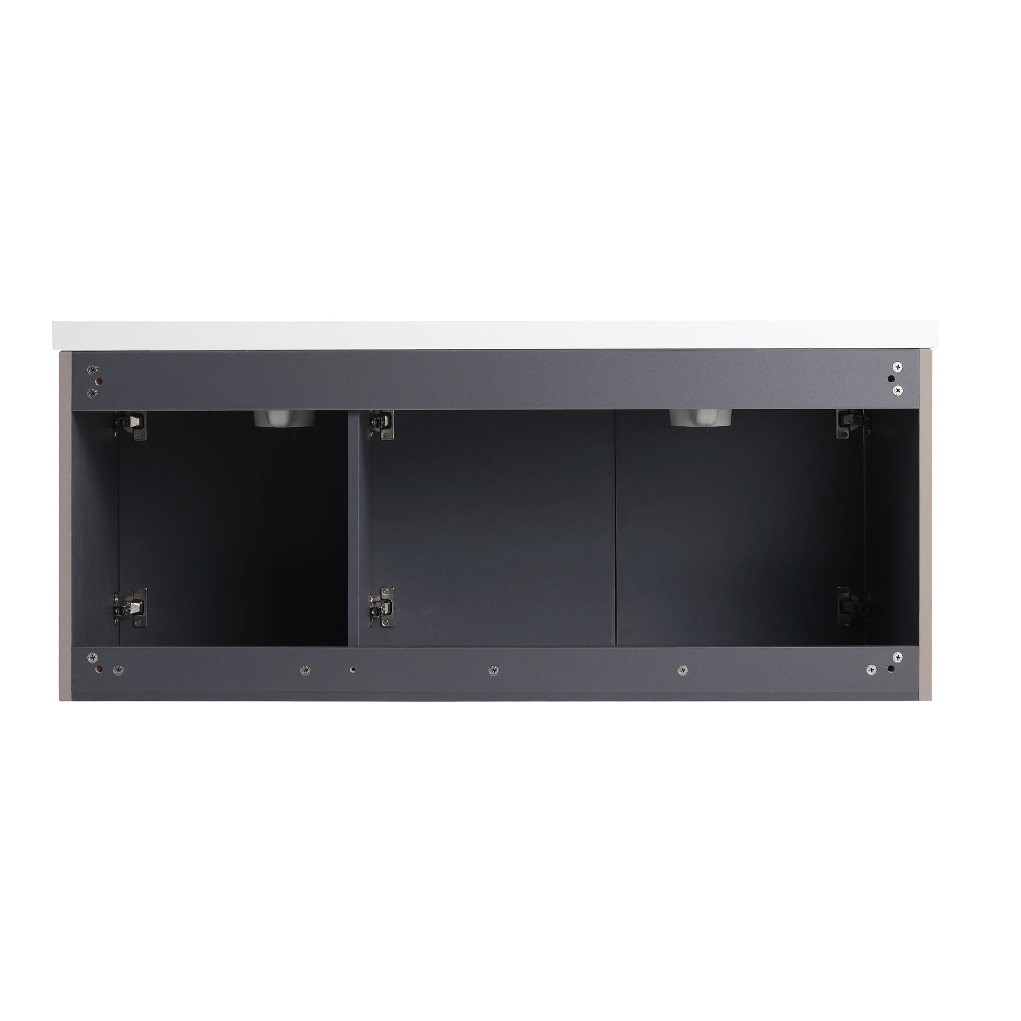 Contemporary Wall Mounted Bathroom Vanity With Resin Double Sink by HouseOfZazla
