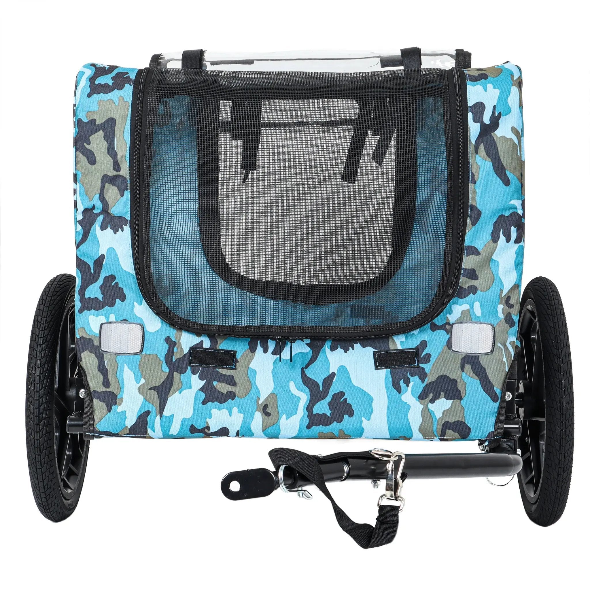 Outdoor Heavy Duty Collapsible Pet Bike Trailer with 16-Inch Wheels by HouseOfZazla