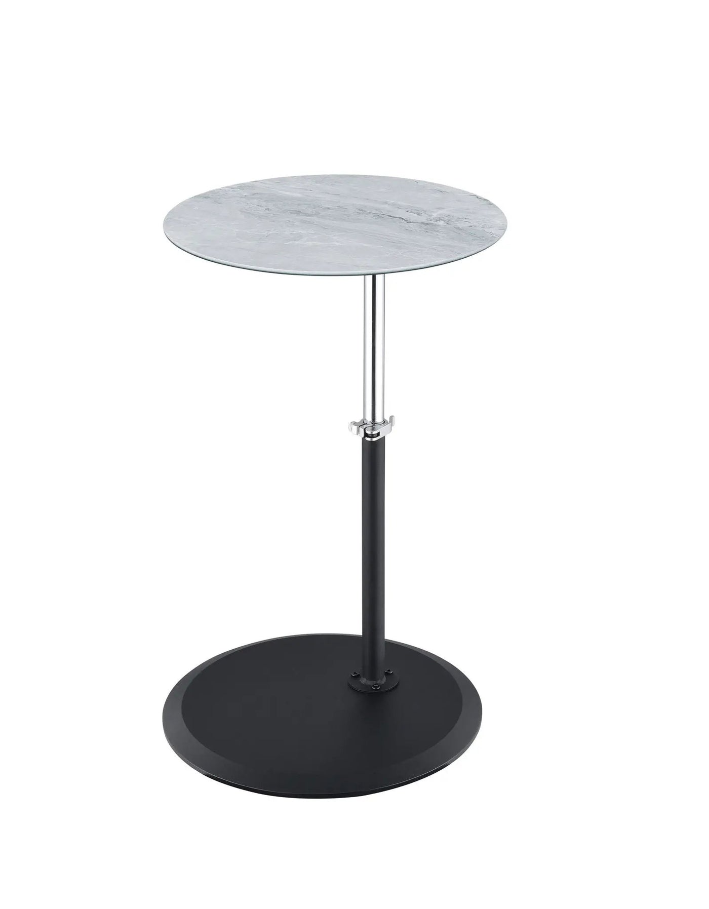 Orbit - 15.5" End Table With Height Adjustable Marble Textured Top by HouseOfZazla