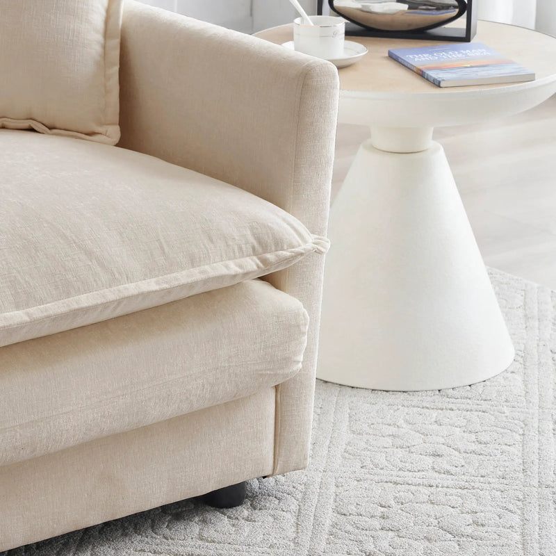 Oversized U Shape Sofa with 2 Ottomans in Light Coffee by HouseOfZazla