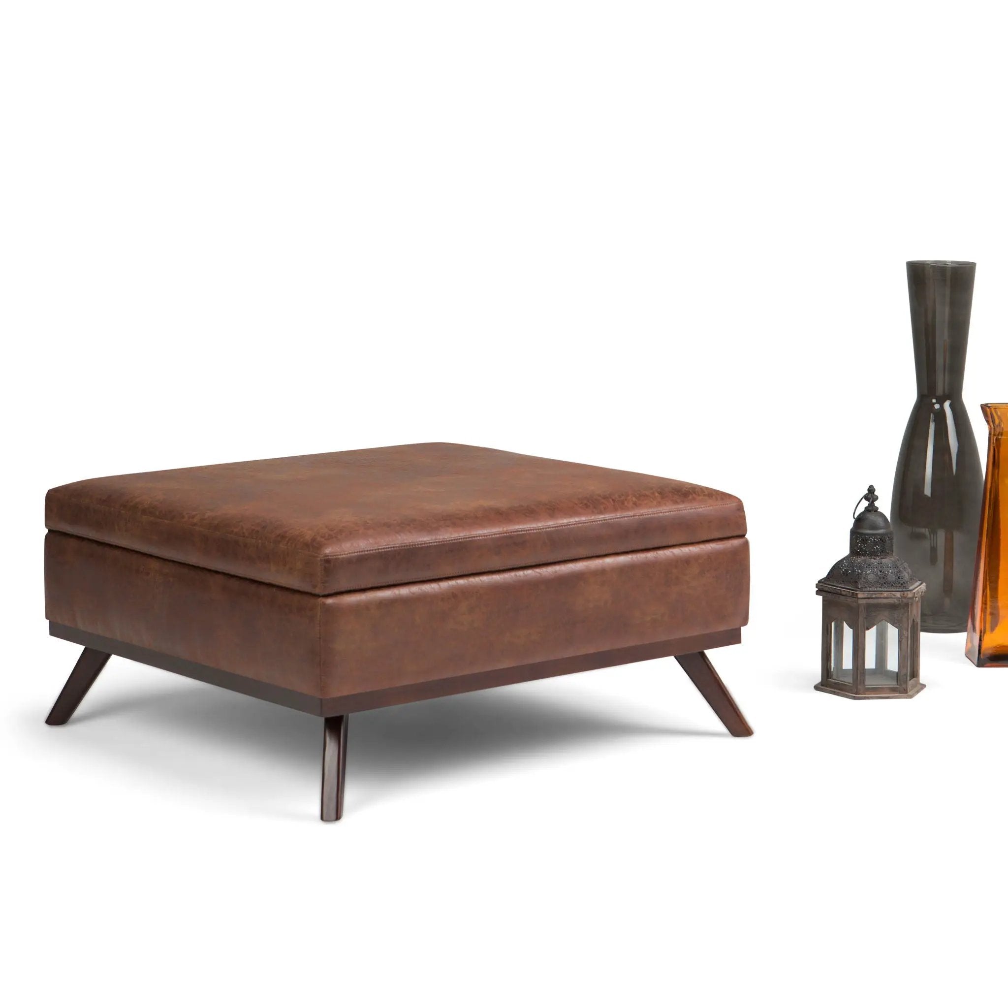 Owen - Multifunctional Square Coffee Table Storage Ottoman by HouseOfZazla