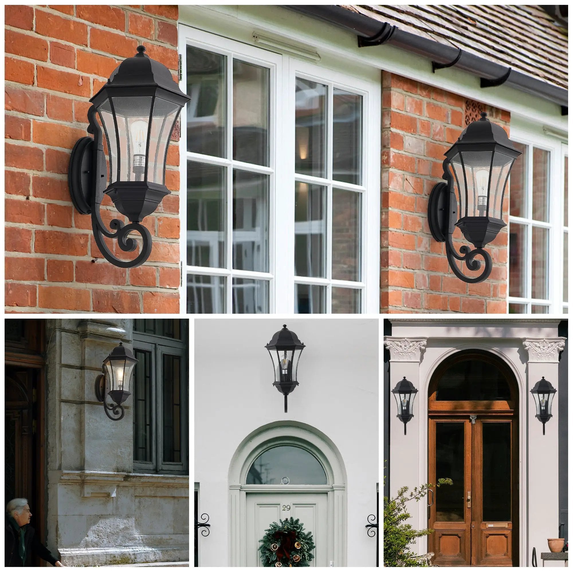 27" Outdoor Wall Lantern with Dusk to Dawn Sensor by HouseOfZazla
