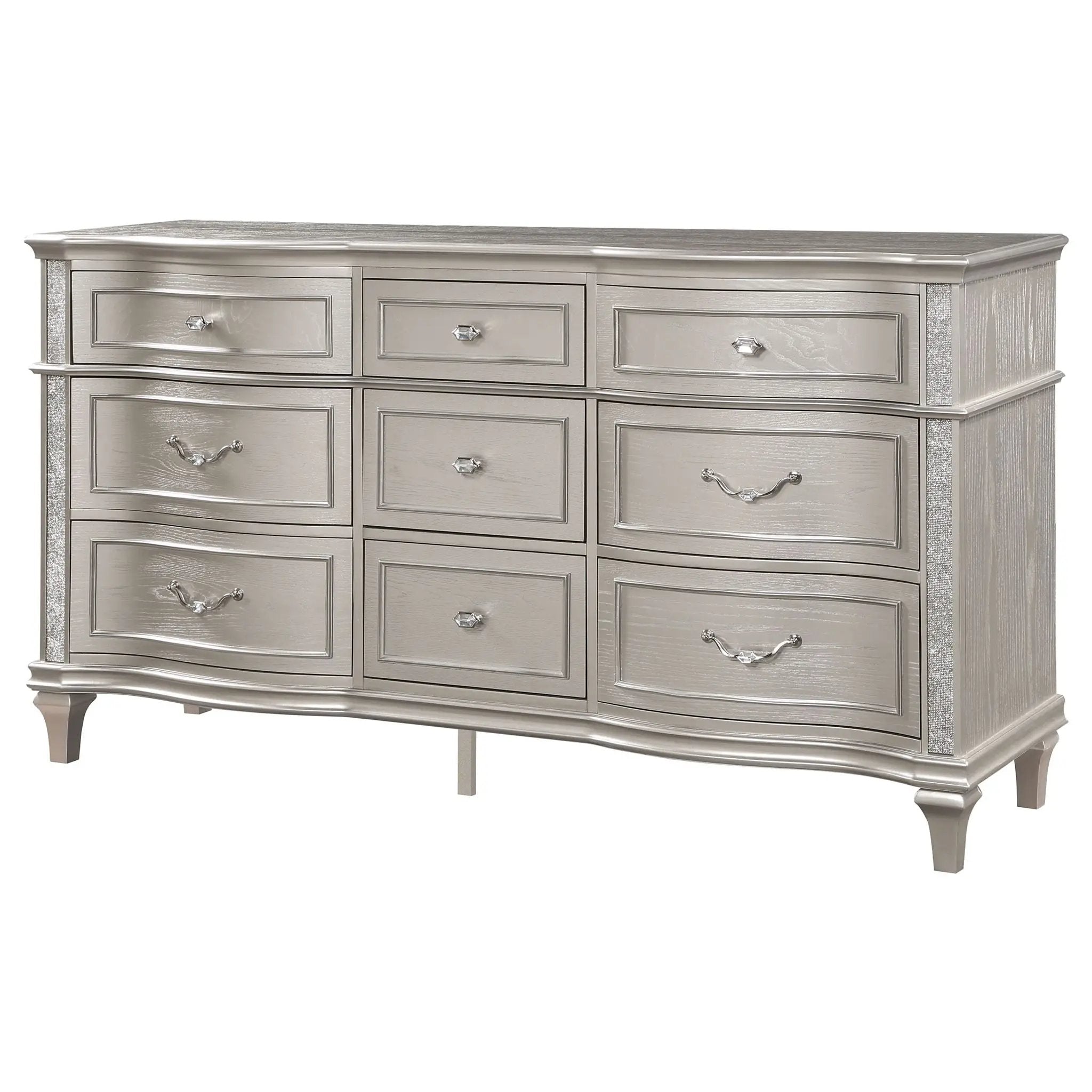 Katerina - 9 Drawer Dresser With Removable Jewelry Tray - Oak by HouseOfZazla