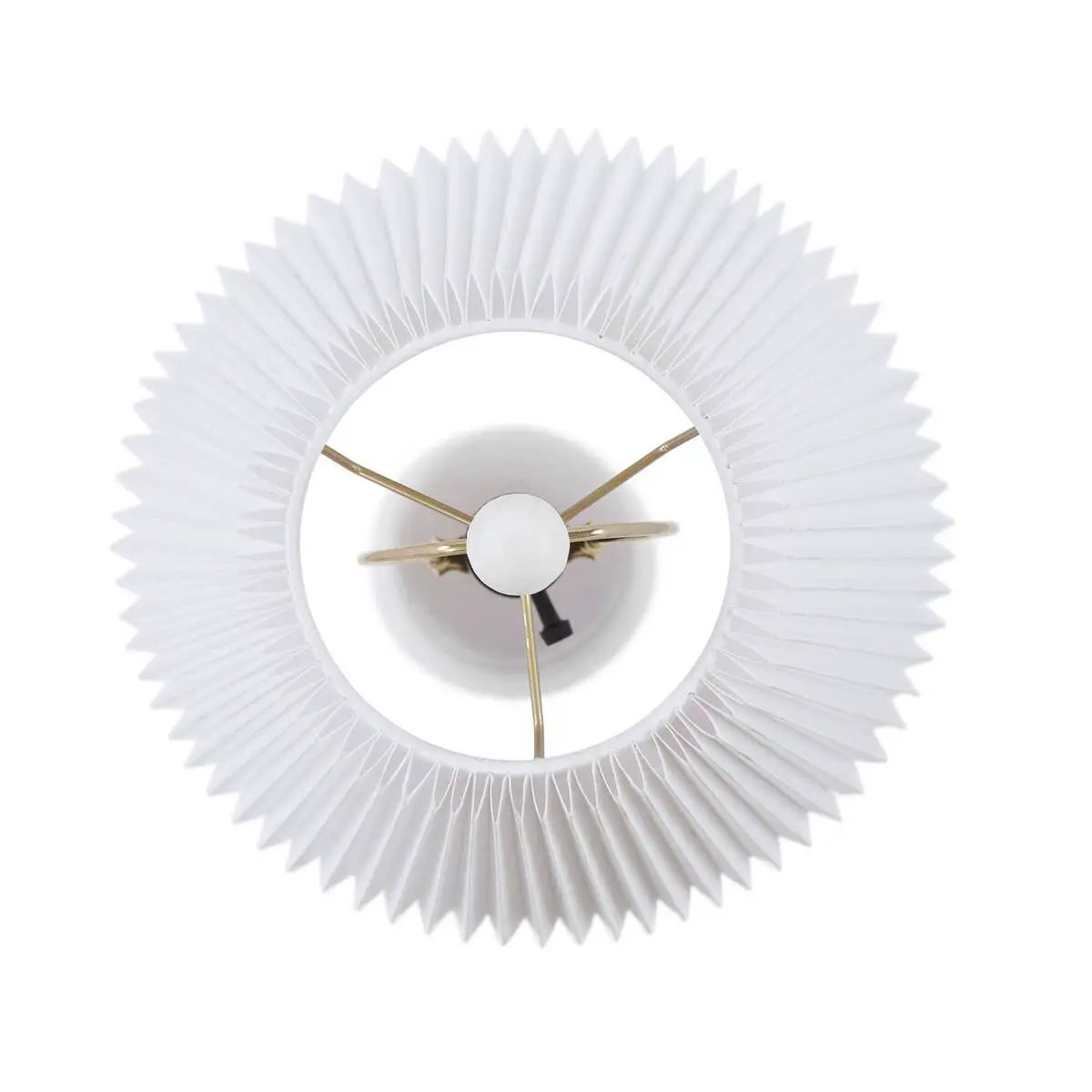 Textured Ceramic Table Lamp with Fluted Fabric Shade - White by HouseOfZazla