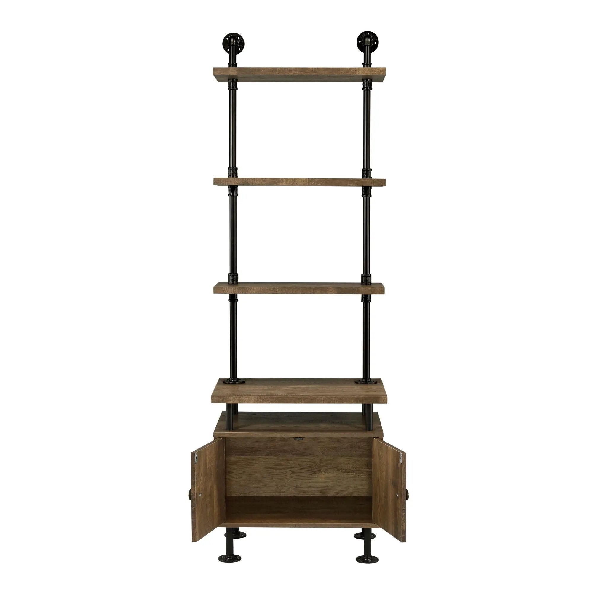Ensata II - TV Stand Side Pier - Rustic Oak & Black by Unique Piece Furniture