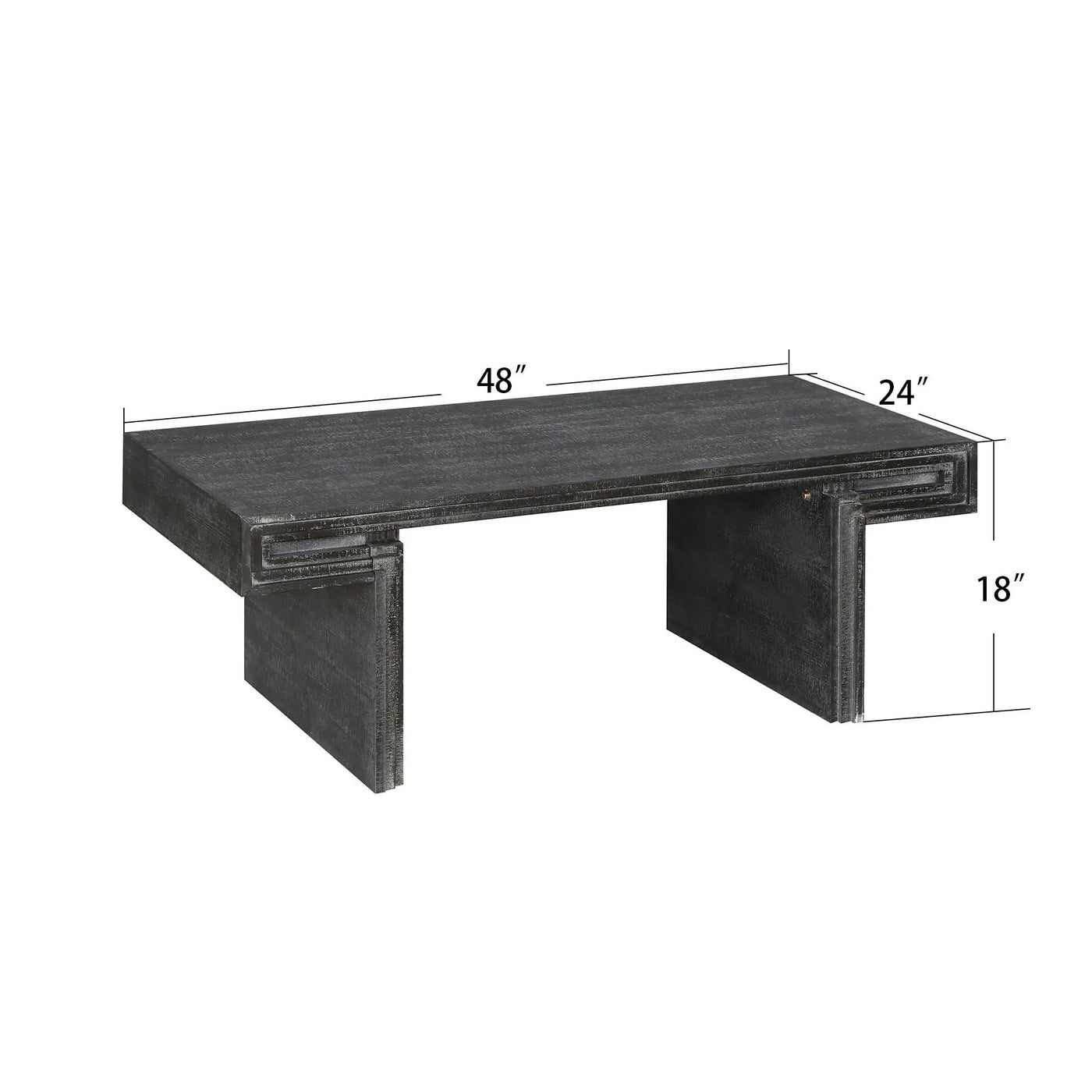 American Vintage Industrial Coffee Table, Double Tier Design by HouseOfZazla
