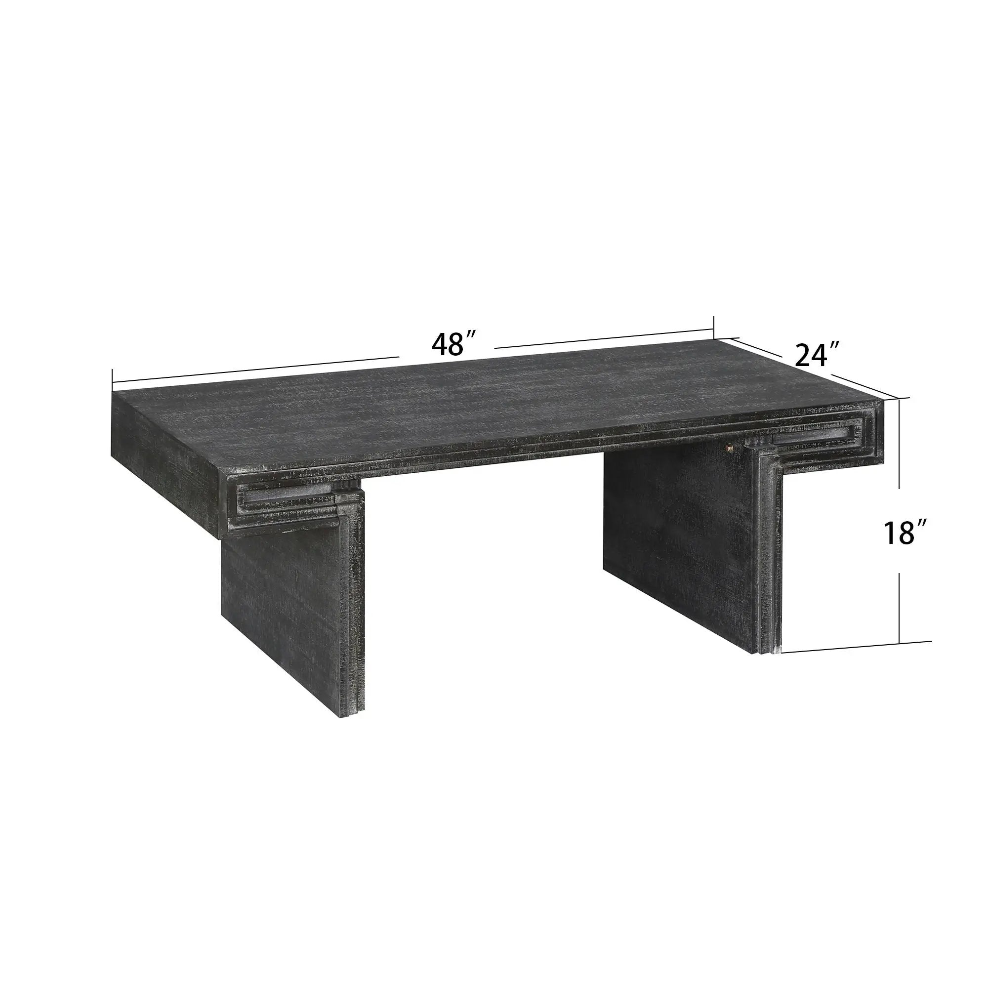 American Vintage Industrial Coffee Table, Double Tier Design by Unique Piece Furniture